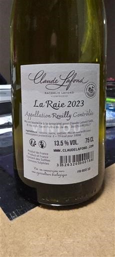 Valle della Loira Reuilly Domaine Claude Lafond La Raie 2023