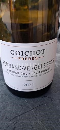 Wines Rouge sec Les Fichots Goichot Frères 2021 France Burgundy Pernand-Vergelesses AOC Premier Cru