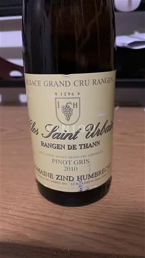 Alsace Unspecified Grand Cru Domaine Zind Humbrecht Clos Saint Urbain 2010