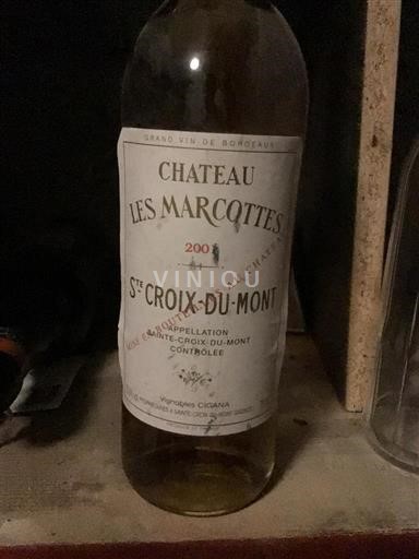 Weine Blanc moelleux Château Les Marcottes 2001 Frankreich Bordeaux Sainte-Croix-Du-Mont AOC