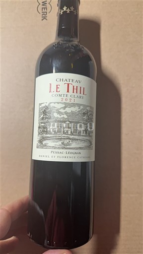 Víno Rouge sec Château Le Thil Comte Clary 2021 Francie Bordeaux Pessac-Léognan AOC