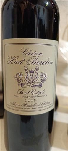 Bordeaux Saint-Estèphe Château Haut Paradis 2018