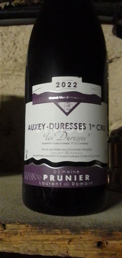 Vine Rouge sec Les Duresses Domaine Prunier Laurent & Romain 2022 Frankrig Bourgogne Auxey-duresses AOC Premier Cru
