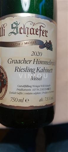 Mosel Moselle Willi Schaefer Graacher Himmelreich Riesling Kabinett 2020