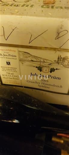 Mosel Moselle Joh. Jos. Prüm Graacher Himmelreich Spätlese 2003