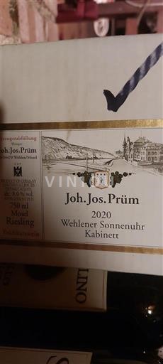 Mosel Moselle Joh. Jos. Prüm Wehlener Sonnenuhr Kabinett 2020