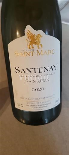 Vine Rouge sec Saint-Jean Saint-Marc 2020 Frankrig Bourgogne Santenay AOC
