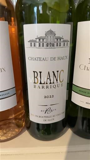 Bordeaux Château Haux Blanc Barrique 2022