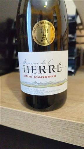 Sudoeste Côtes de Gascogne Domaine L'Herré Gros Manseng Não Sazonado