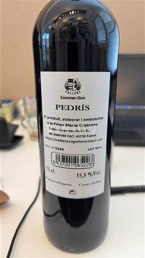 Catalonia Priorat Capafons-Ossó Pedrís Không niên vụ