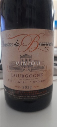 Burgundy Domaine Beauregard Pinot Noir Origine 2022