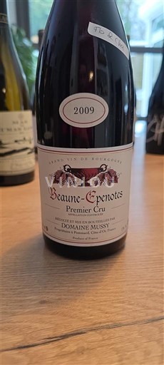 Vinos Rouge sec Beaune-Epenotes Premier Cru Domaine Mussy 2009 Francia Borgoña Beaune AOC Premier Cru