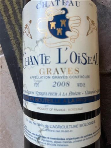 Bordeaux Graves Château Chante L'Oiseau 2008