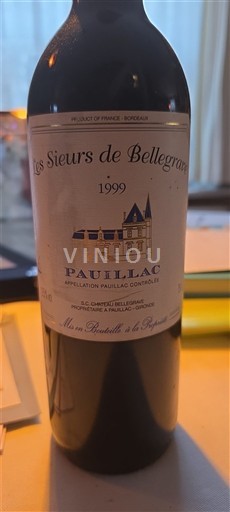 Bordéus Pauillac Les Sieurs de Bellegrave 1999