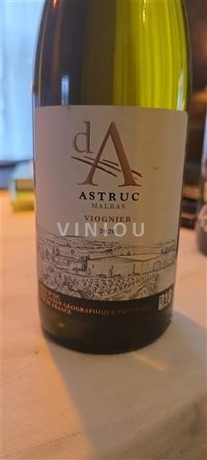Languedoc và Roussillon Vùng đất Oc Astruc Malras Viognier 2020