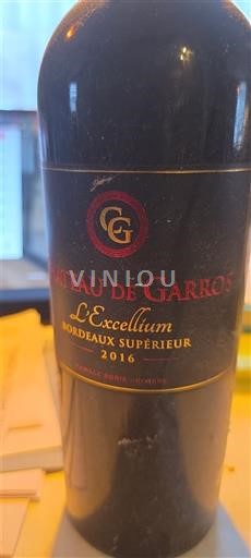 Bordeaux Bordeaux Supérieur Château Garros L'Excellium 2016