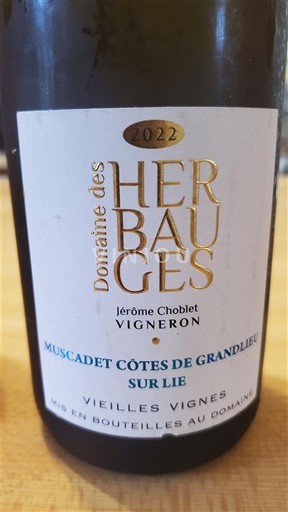 Thung lũng sông Loire Muscadet-côtes-de-grand-lieu Domaine S Herbauges Vieilles Vignes 2022