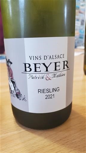 Alzacija Ni doloceno Beyer Patrick & Mathieu Riesling 2021