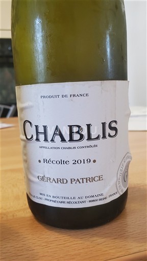 Bourgogne Chablis Gérard Patrice 2019