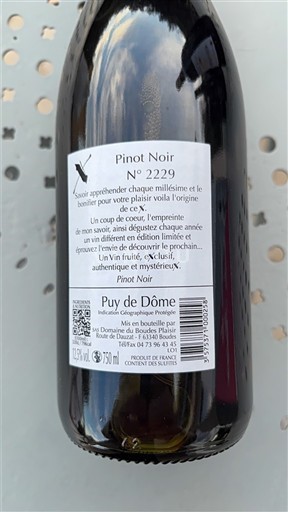 Valle della Loira Puy-de-Dôme Cave Biudes Plaisir N° 2229 Senza annata