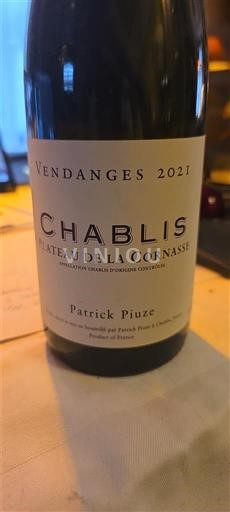 Bourgogne Chablis Patrick Piuze Plateau de la Cornasse 2021