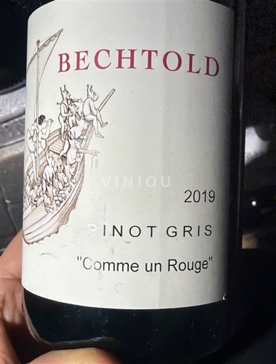 Alsace Pinot xám Domaine Bechtold Pinot Gris Comme un Rouge 2019