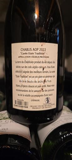 Bourgogne Chablis Grand Vin de Bourgogne Etain Tradition 2022