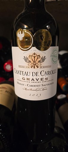 Vine Rouge sec Château Carolle 2023 Frankrig Bordeaux Graves AOC