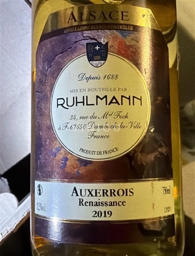 Alsace Auxerrois Ruhlmann Renaissance 2019