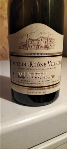 Valle del Ródano Côtes del Ródano Pueblos Domaine A. Mazurd & Fils Sin añada