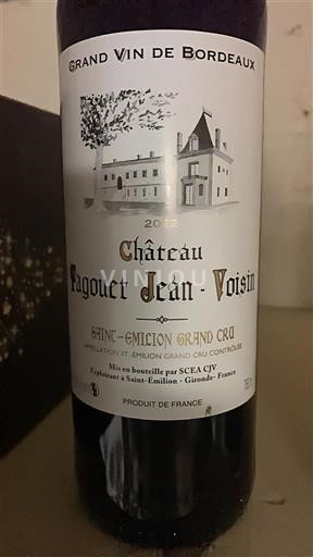 Burdeos Saint-Émilion Gran Cru Grand Cru Château Agouet Jean-Voisin 2022