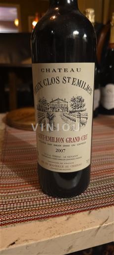 Burdeos Saint-Émilion Gran Cru Grand Cru Château Vieux Clos St Emilion 2007