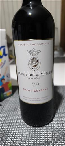 Bordeaux Saint-Estèphe Léo de Prades Tradition du Marquis 2016