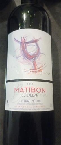 Bordeaux Listrac-Médoc Matibon de Baudan 2017