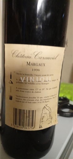 Bordeaux Margaux Château Cossantuel 1996