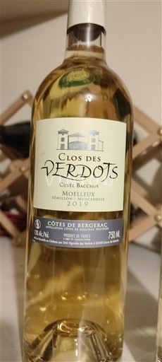 Tây Nam Côtes-de-bergerac Clos des Verdots Bacchus 2019
