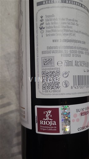 La Rioja Rioja Bodegas Valdelana Reserva 2020