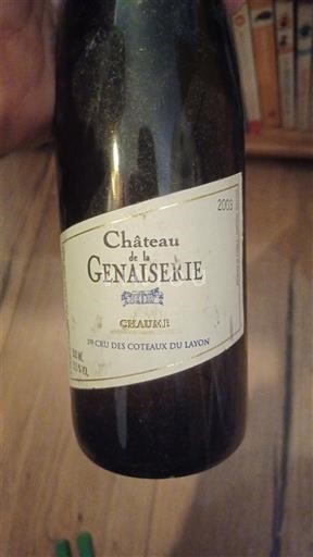 Loire Valley Coteaux du Layon Château La Genaiserie Chaume 2003