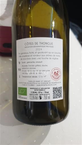 Languedoc in Roussillon Côtes de Thongue Domaine Montmousseau 2024