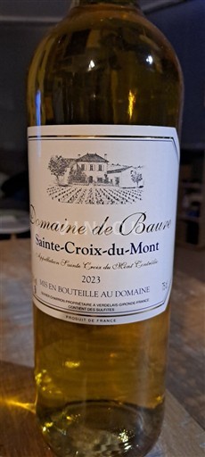 Vinhos Blanc moelleux Domaine Baure 2023 França Bordéus Sainte-Croix-Du-Mont AOC