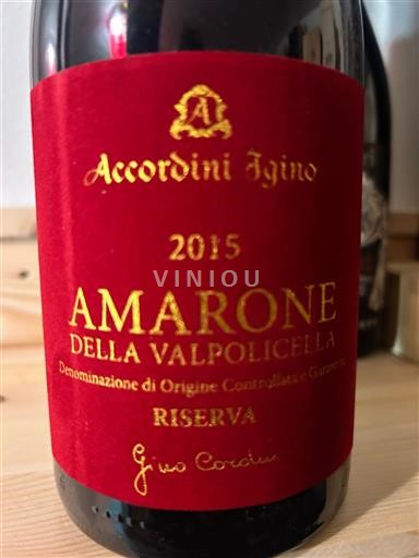 Vénétie Amarone della Valpolicella Accordini Igino Riserva 2015