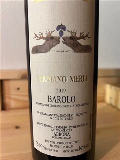 Piamonte Barolo ABBRONA CERVIANO-MERLI 2019