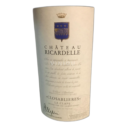 Vin Rouge sec Closablières Château Ricardelle 2022 France Languedoc La Clape AOC