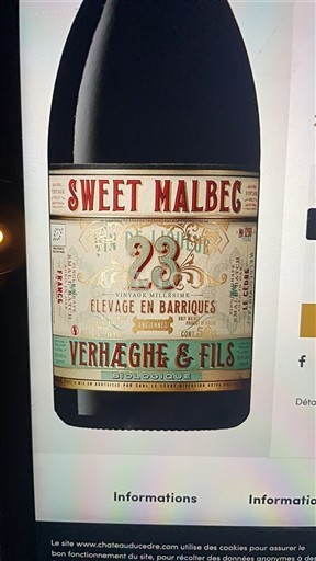 Tây Nam Cahors Verhaeghe & Fils Sweet Malbec 2023