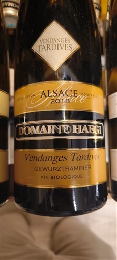 Alsace Gewurztraminer Vendanges Tardives Domaine Haegi 2018