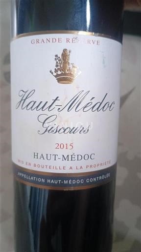 Bordeaux Haut-Médoc Giscours Grande Réserve 2015