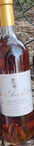 Vinos Blanc liquoreux Château Doisy-Daëne 2002 Francia Burdeos Sauternes AOC Grand Cru