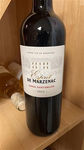 Bordeaux Lussac-saint-émilion Esprit de Marzenac 2022