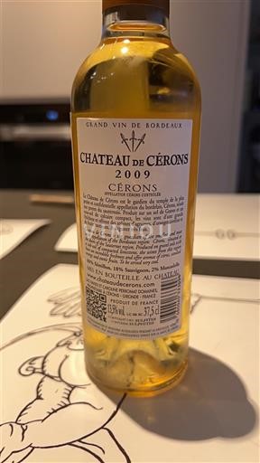 Bordeaux Cérons Château Cérons Cérons 2009