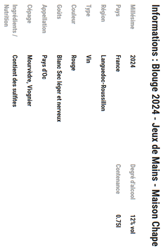 Languedoc in Roussillon Pays d'Oc Maison Chape Jeux de Mains 2024